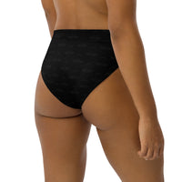 Subliminal Egyptian Ankh Cross high-waisted bikini bottom (Black) - Conscious Apparel Store