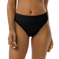 Subliminal Egyptian Ankh Cross high-waisted bikini bottom (Black) - Conscious Apparel Store