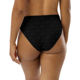 Subliminal Egyptian Ankh Cross high-waisted bikini bottom (Black) - Conscious Apparel Store