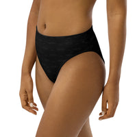 Subliminal Egyptian Ankh Cross high-waisted bikini bottom (Black) - Conscious Apparel Store