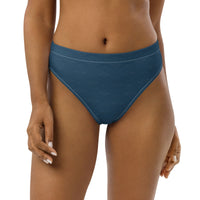 Subliminal Egyptian Ankh Cross high-waisted bikini bottom (Blue) - Conscious Apparel Store