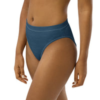 Subliminal Egyptian Ankh Cross high-waisted bikini bottom (Blue) - Conscious Apparel Store