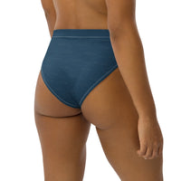 Subliminal Egyptian Ankh Cross high-waisted bikini bottom (Blue) - Conscious Apparel Store