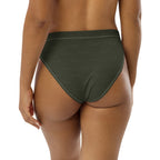 Subliminal Egyptian Ankh Cross high-waisted bikini bottom (Olive) (6 Colors Available) - Conscious Apparel Store