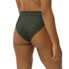 Subliminal Egyptian Ankh Cross high-waisted bikini bottom (Olive) (6 Colors Available) - Conscious Apparel Store