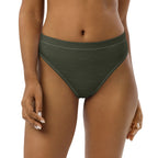 Subliminal Egyptian Ankh Cross high-waisted bikini bottom (Olive) (6 Colors Available) - Conscious Apparel Store