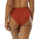 Subliminal Egyptian Ankh Cross high-waisted bikini bottom (Red-Rust) - Conscious Apparel Store