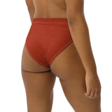 Subliminal Egyptian Ankh Cross high-waisted bikini bottom (Red-Rust) - Conscious Apparel Store
