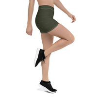 Subliminal Egyptian Ankh Cross (Olive) Leggings Shorts - Conscious Apparel Store