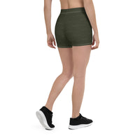 Subliminal Egyptian Ankh Cross (Olive) Leggings Shorts - Conscious Apparel Store
