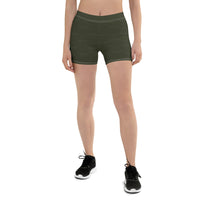 Subliminal Egyptian Ankh Cross (Olive) Leggings Shorts - Conscious Apparel Store