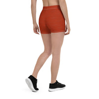 Subliminal Egyptian Ankh Cross (Red-Rust) Leggings Shorts - Conscious Apparel Store