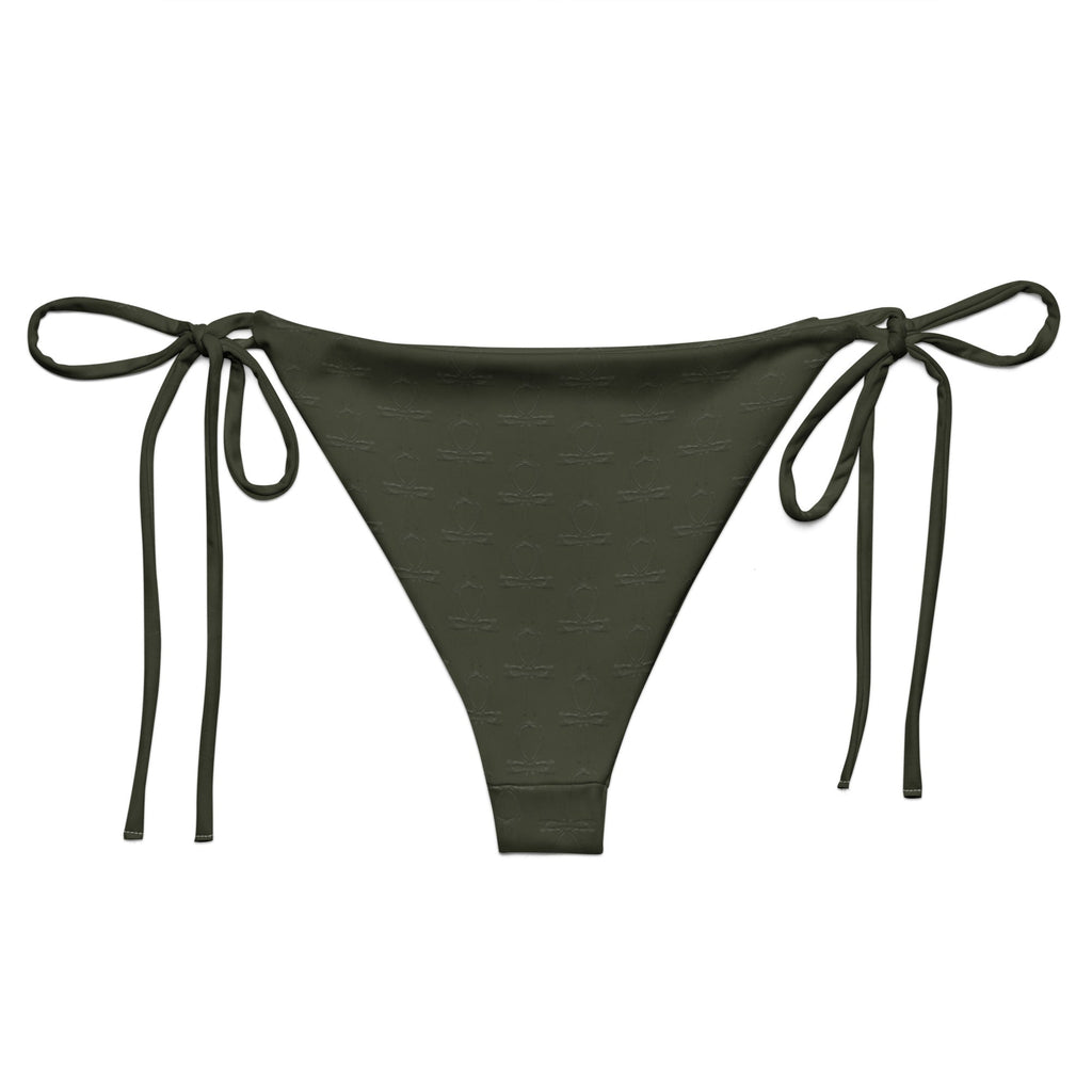 Subliminal Egyptian Ankh Cross string bikini bottom (Olive) (6 Colors Available) - Conscious Apparel Store