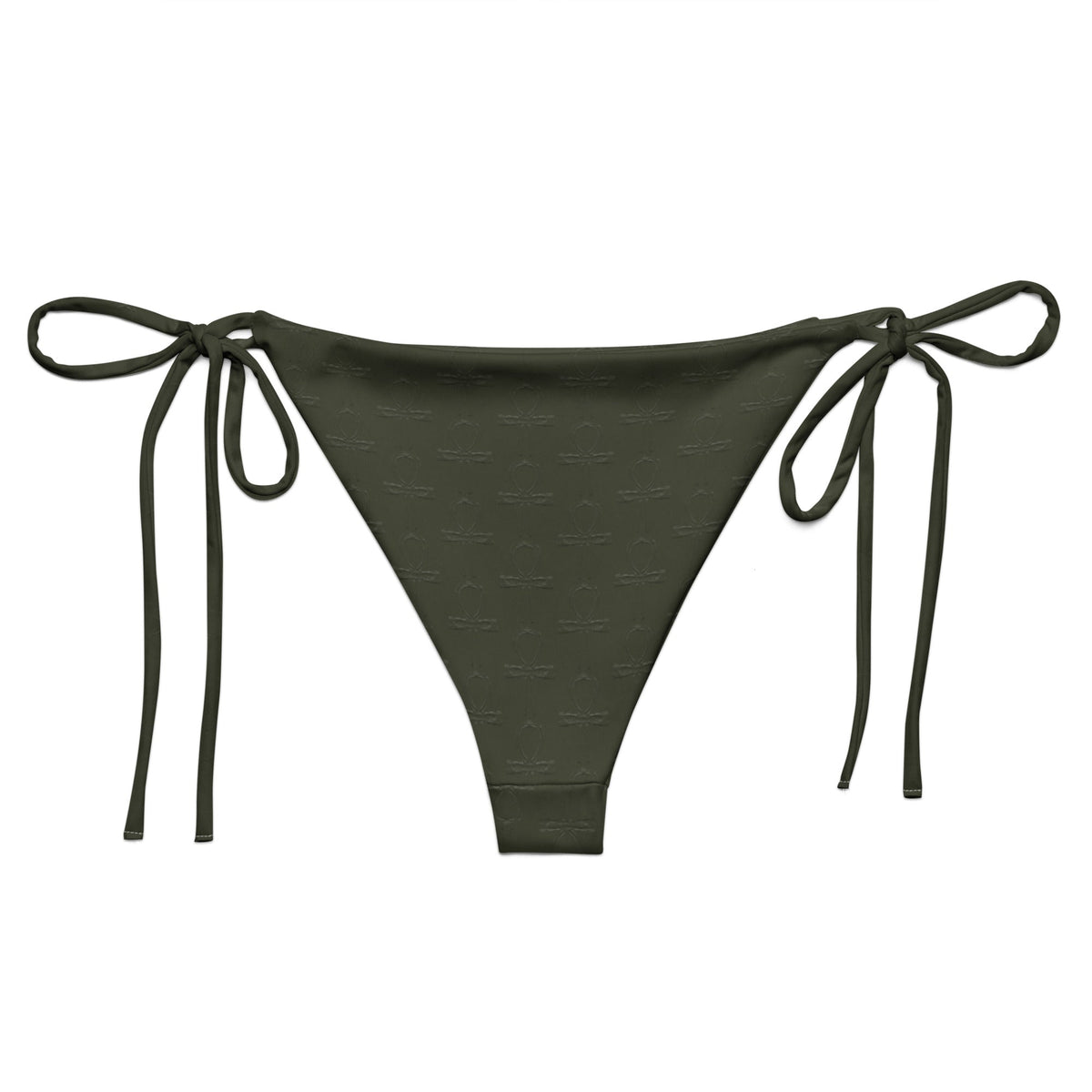 Subliminal Egyptian Ankh Cross string bikini bottom (Olive) (6 Colors Available) - Conscious Apparel Store