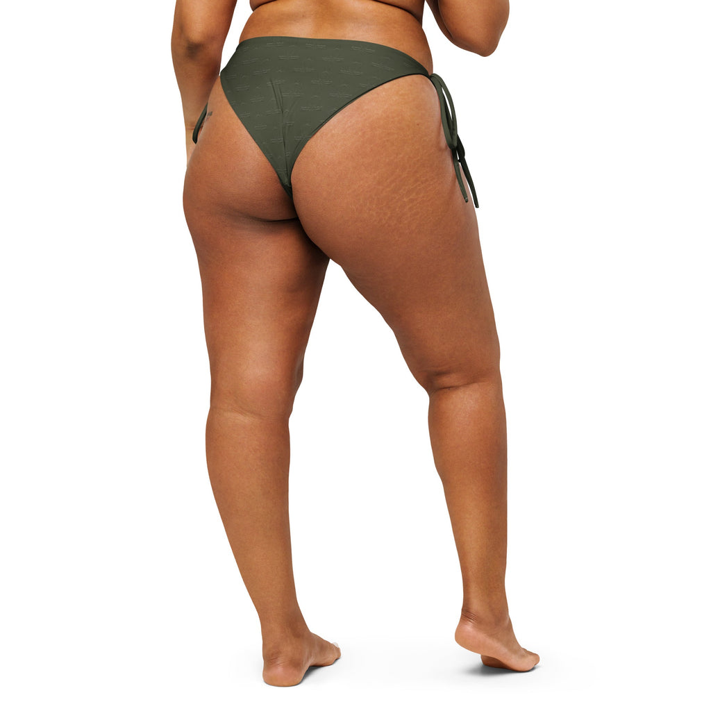 Subliminal Egyptian Ankh Cross string bikini bottom (Olive) (6 Colors Available) - Conscious Apparel Store