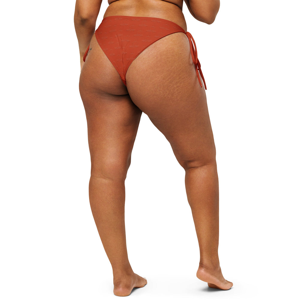 Subliminal Egyptian Ankh Cross string bikini bottom (Red-Rust) (6 Colors Available) - Conscious Apparel Store