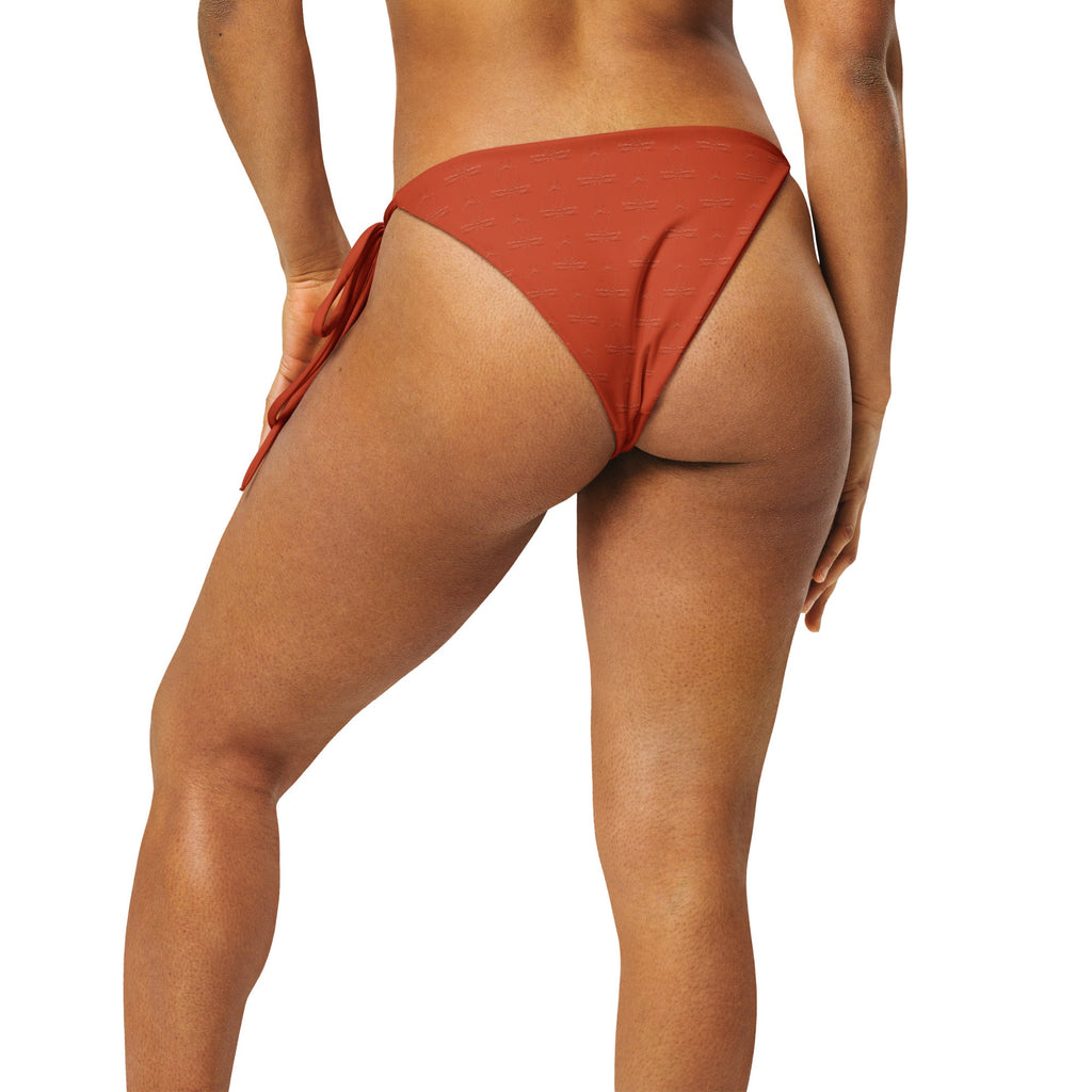 Subliminal Egyptian Ankh Cross string bikini bottom (Red-Rust) (6 Colors Available) - Conscious Apparel Store