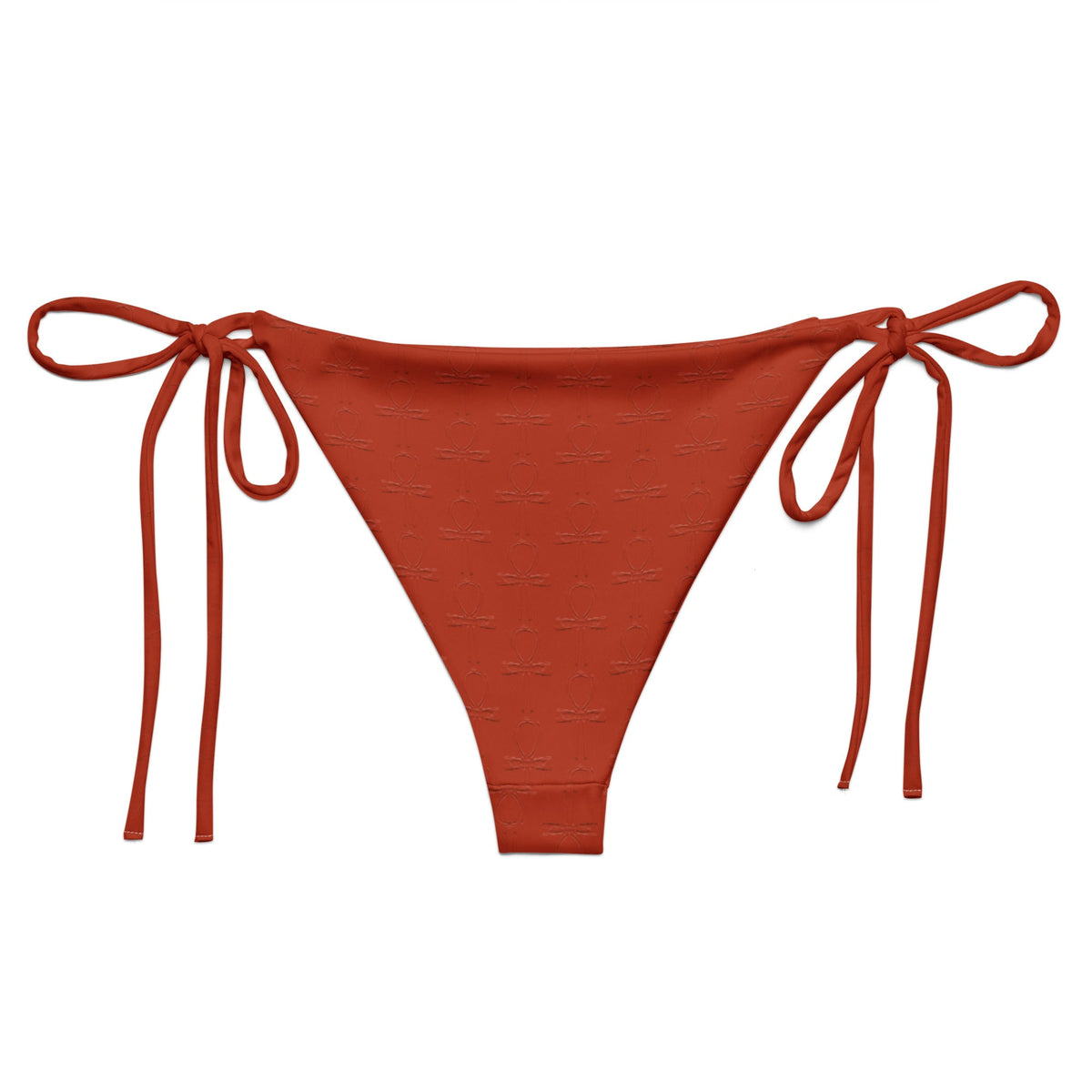 Subliminal Egyptian Ankh Cross string bikini bottom (Red-Rust) (6 Colors Available) - Conscious Apparel Store
