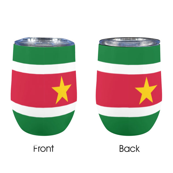 Suriname Flag 12oz Wine Tumbler - Conscious Apparel Store