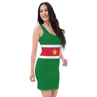 Suriname Flag Bodycon Cut & Sew Dress - Conscious Apparel Store