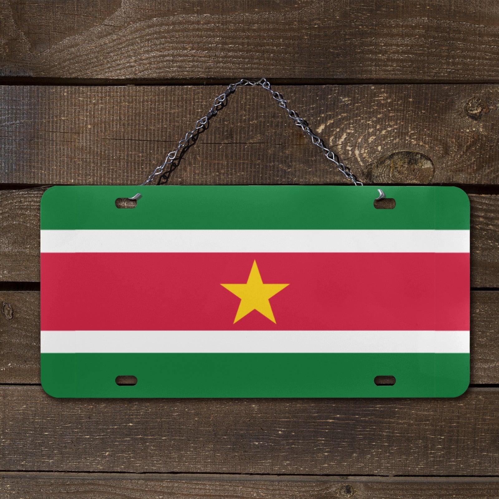 Suriname Flag Custom License Plate - Conscious Apparel Store