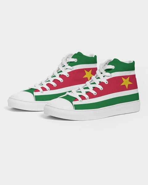 Suriname Flag Men's Hightop Canvas Shoe - Conscious Apparel Store