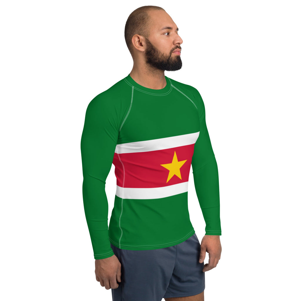 Suriname Flag Men's Rash Guard - Conscious Apparel Store