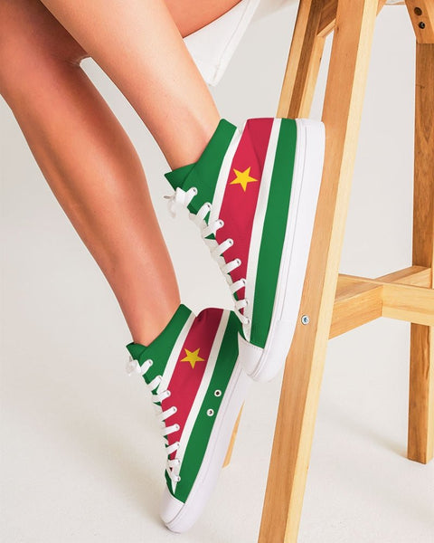 Suriname Flag Women's Hightop Canvas Shoe - Conscious Apparel Store