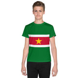 Suriname Flag Youth crew neck t-shirt - Conscious Apparel Store