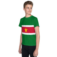Suriname Flag Youth crew neck t-shirt - Conscious Apparel Store