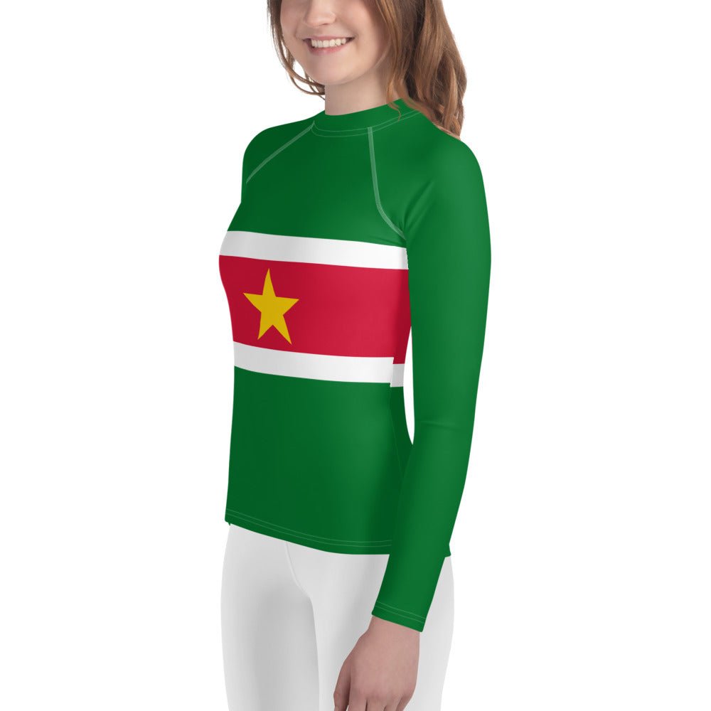 Suriname Flag Youth Rash Guard - Conscious Apparel Store
