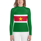 Suriname Flag Youth Rash Guard - Conscious Apparel Store