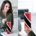 Trinidad & Tobago Flag 20oz Tall Skinny Tumbler with Lid and Straw - Conscious Apparel Store