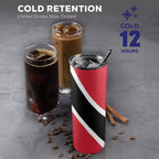 Trinidad & Tobago Flag 20oz Tall Skinny Tumbler with Lid and Straw - Conscious Apparel Store