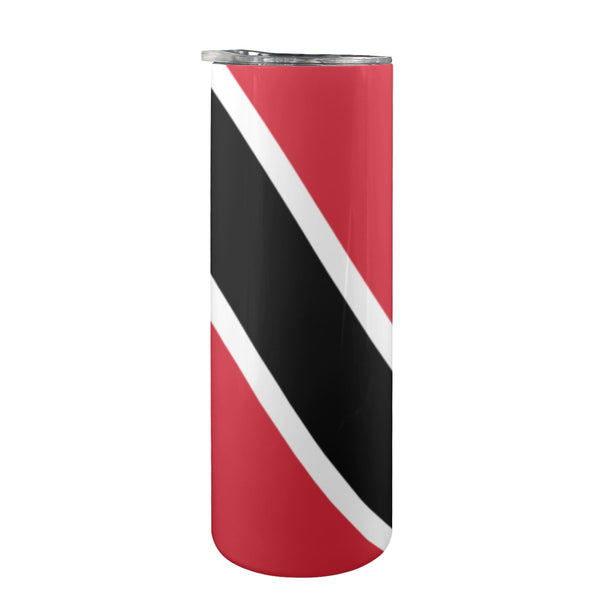 Trinidad & Tobago Flag 20oz Tall Skinny Tumbler with Lid and Straw - Conscious Apparel Store