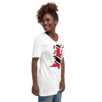 Trinidad & Tobago Flag Sexy Trini Unisex Short Sleeve V-Neck T-Shirt - Conscious Apparel Store