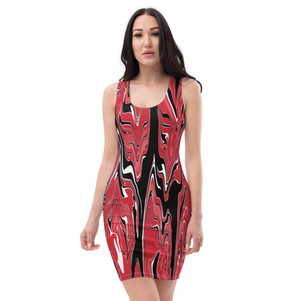 Trinidad & Tobago Flag Splash-Camo Bodycon Dress - Conscious Apparel Store