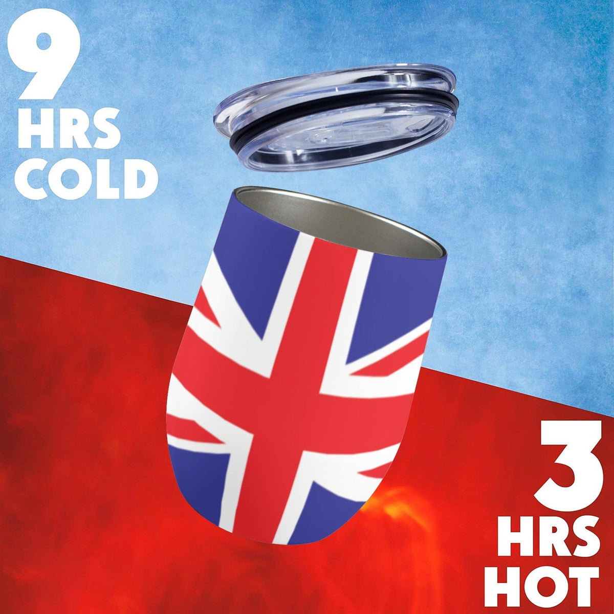 United Kingdom Flag 12oz Wine Tumbler - Conscious Apparel Store