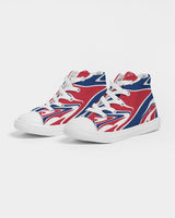 United Kingdom Flag Splash-Camo Kids Hightop Canvas Shoe - Conscious Apparel Store