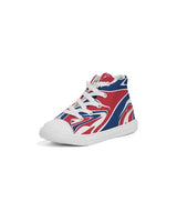 United Kingdom Flag Splash-Camo Kids Hightop Canvas Shoe - Conscious Apparel Store