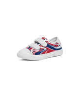 United Kingdom Flag Splash-Camo Kids Velcro Sneaker - Conscious Apparel Store