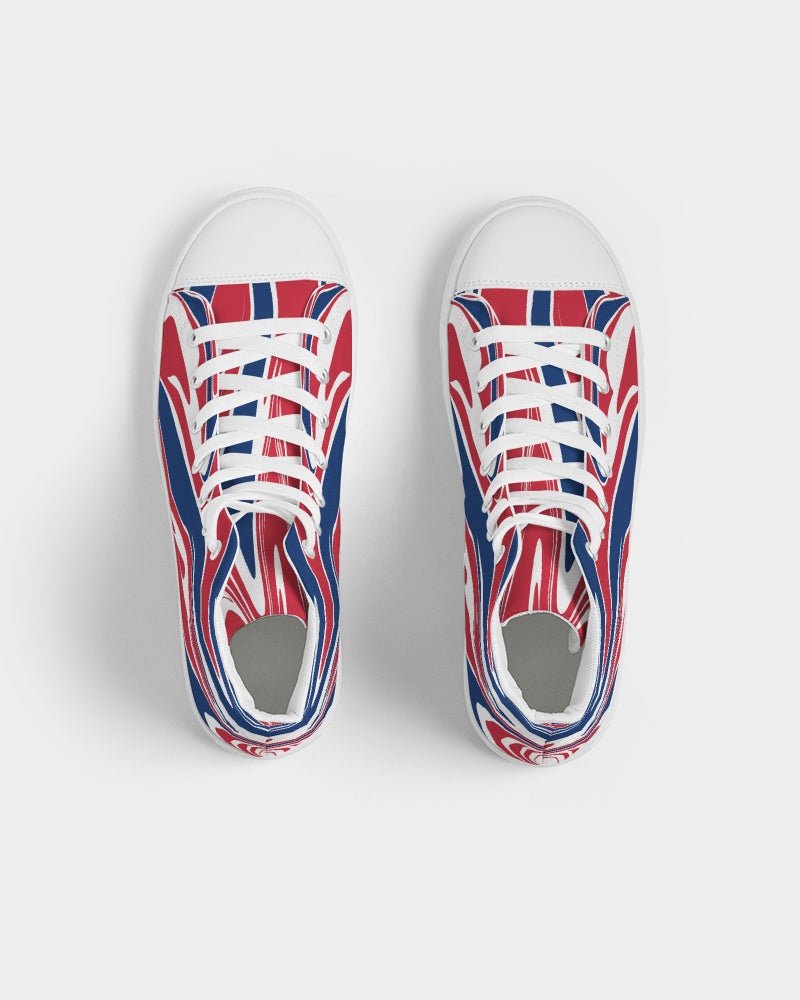 United Kingdom Flag Splash-Camo Men's Hightop Canvas Shoe - Conscious Apparel Store