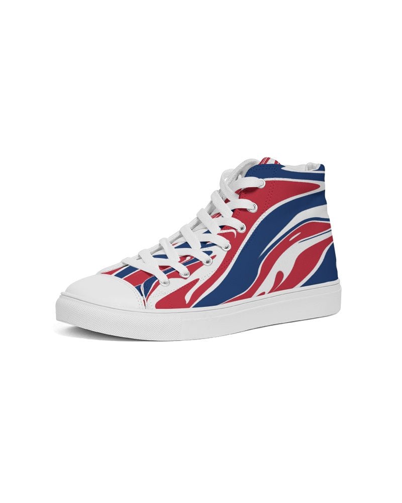 United Kingdom Flag Splash-Camo Men's Hightop Canvas Shoe - Conscious Apparel Store