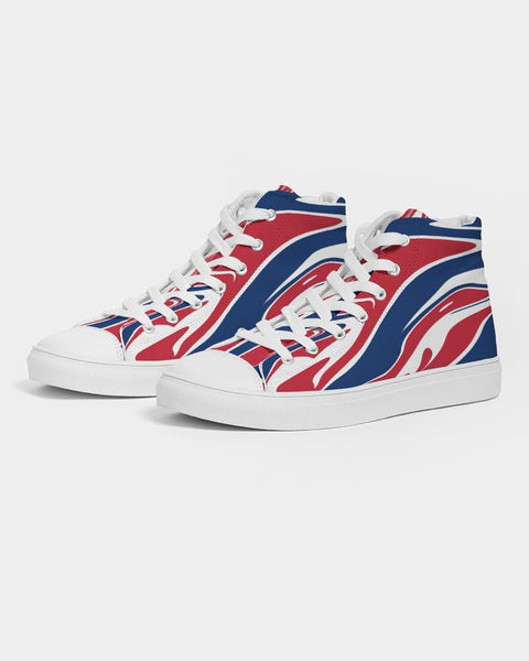 United Kingdom Flag Splash-Camo Men's Hightop Canvas Shoe - Conscious Apparel Store