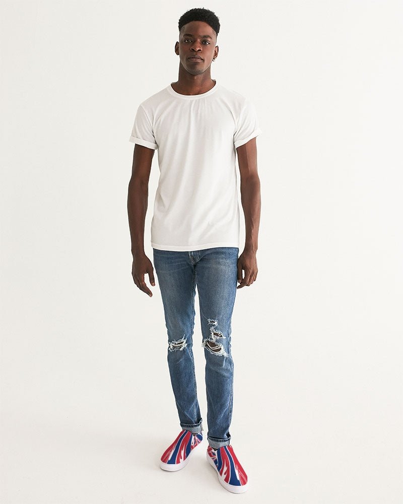 United Kingdom Flag Splash-Camo Men's Slip-On Canvas Shoe - Conscious Apparel Store