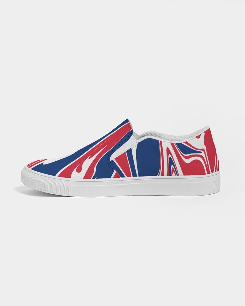 United Kingdom Flag Splash-Camo Men's Slip-On Canvas Shoe - Conscious Apparel Store
