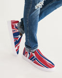 United Kingdom Flag Splash-Camo Men's Slip-On Canvas Shoe - Conscious Apparel Store