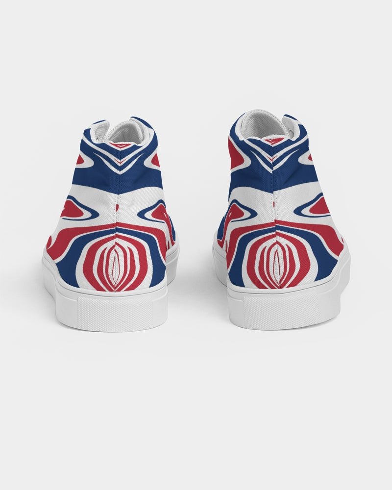 United Kingdom Flag Splash-Camo Women's Hightop Canvas Shoe - Conscious Apparel Store
