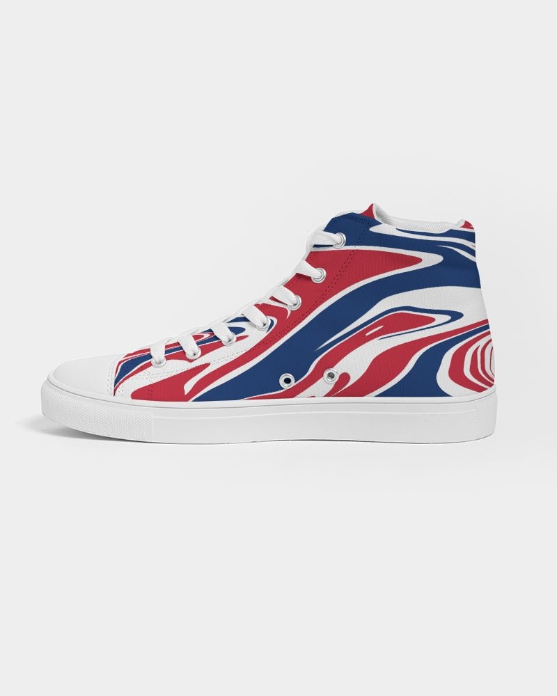 United Kingdom Flag Splash-Camo Women's Hightop Canvas Shoe - Conscious Apparel Store