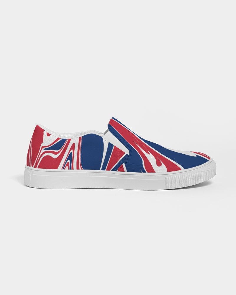 United Kingdom Flag Splash-Camo Women's Slip-On Canvas Shoe - Conscious Apparel Store